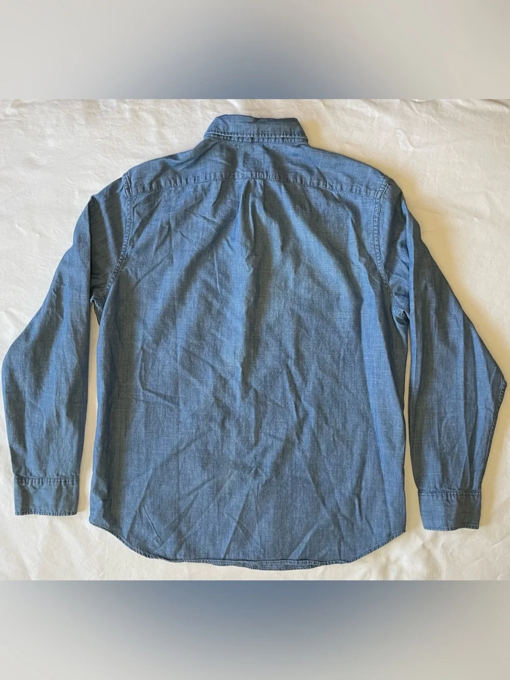J. Crew Men's Light Blue Chambray Cotton Button-Down Shirt